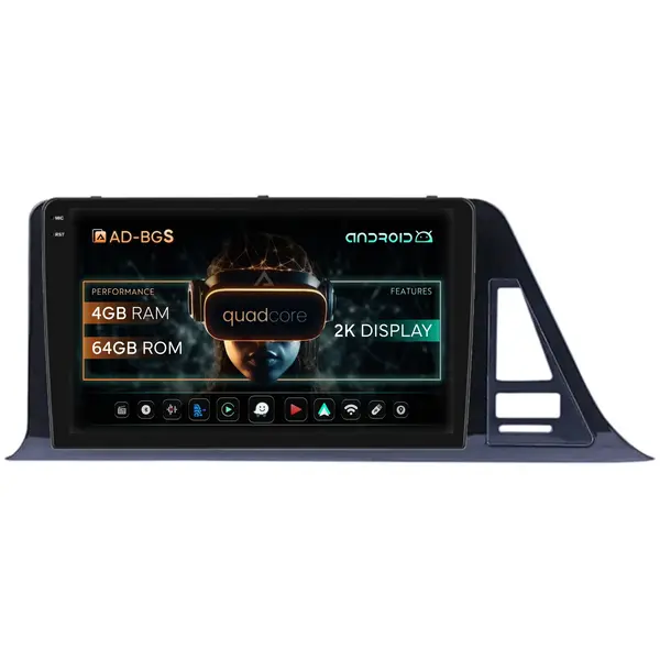 Navigatie 2K Toyota Toyota C-HR (2016-2020), Android, S-Quadcore 4GB RAM + 64GB ROM, 9.5 Inch - AD-BGS90042K+AD-BGRKIT073