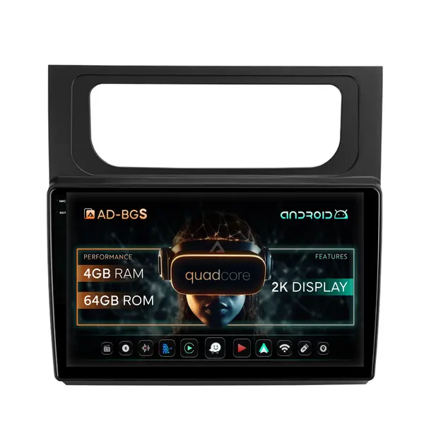 Navigatie 2K Volkswagen Touran (2010-2016), Android, S-Quadcore 4GB RAM + 64GB ROM, 10.36 Inch - AD-BGS100042K+AD-BGRKIT042