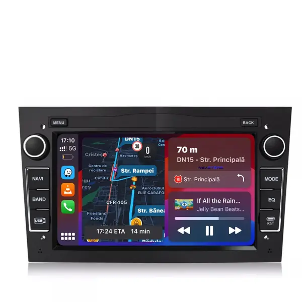 Navigatie Android Dedicata Opel,QuadCore, 7Inch, 4Gb Ram, 64Gb stocare, Carplay, Negru