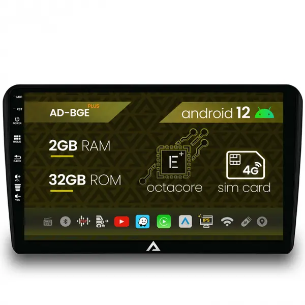 Navigatie Audi A3 S3 RS3, Android 12, E-Octacore 2GB RAM + 32GB ROM, 9 Inch - AD-BGE9002+AD-BGRKIT424