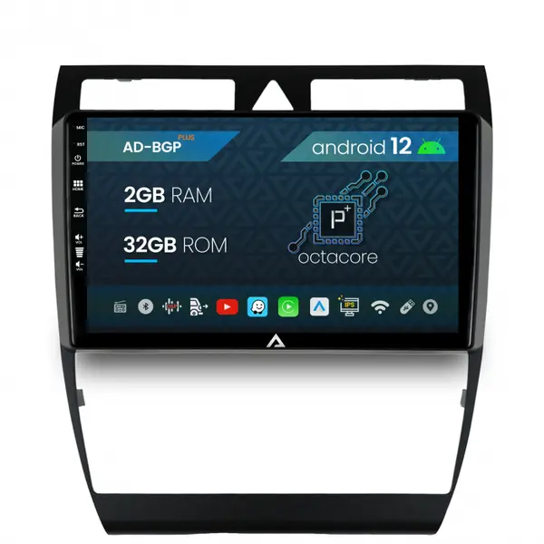 Navigatie Audi A6 (1999-2004), Android 12, P-Octacore 2GB RAM + 32GB ROM, 9 Inch - AD-BGP9002+AD-BGRKIT429