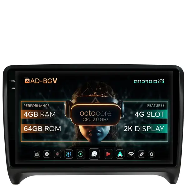 Navigatie Audi TT, Android, V-Octacore 4GB RAM + 64GB ROM, 9.5 Inch - AD-BGV9004+AD-BGRKIT426