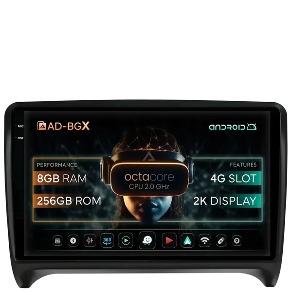Navigatie Audi TT, Android, X-octacore 8GB RAM + 256GB ROM, 9.5 Inch - AD-BGX9008+AD-BGRKIT426