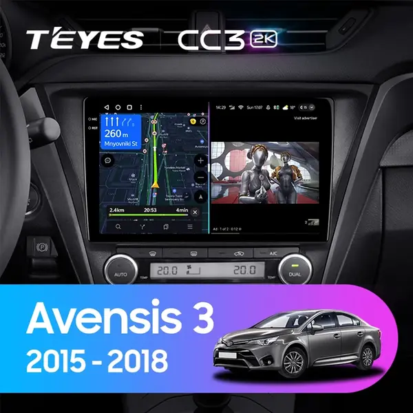 Navigatie Auto cu Asistenta AI Teyes CC4 PRO Toyota Avensis 3 2015-2018 8+128GB 10.36 QLED, Android 13, 5G, 7.1 DSP, CarPlay