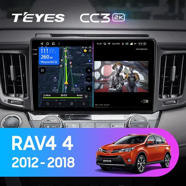 Navigatie Auto cu Asistenta AI Teyes CC4 PRO Toyota RAV4 XA40 2012-2018 8+128GB 10.36 QLED, Android 13, 5G, 7.1 DSP, CarPlay