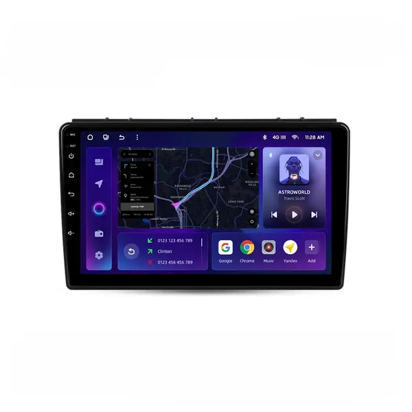 Navigatie Auto MOSS M3 Saab 9-3 2007-2014 4+32GB 9" QLED Octa-core 2Ghz, Android 4G Bluetooth 5.1 DSP