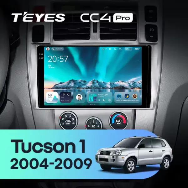 Navigatie Auto Teyes CC4 Hyundai Tucson 1 2004-2009 8+128GB 10.36" QLED Octa-core 2.7Ghz, Android 4G Bluetooth 5.1 DSP