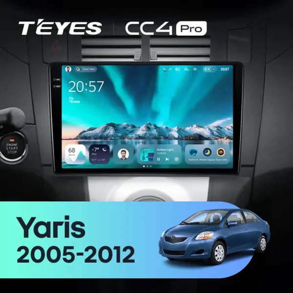 Navigatie Auto Teyes CC4 Toyota Yaris 2005-2012 6+128GB 9.5" QLED Octa-core 2.7Ghz, Android 4G Bluetooth 5.1 DSP