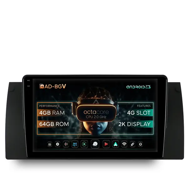 Navigatie BMW E39 E53 E38, Android, V-Octacore 4GB RAM + 64GB ROM, 9.5 Inch - AD-BGV9004+AD-BGRKIT396