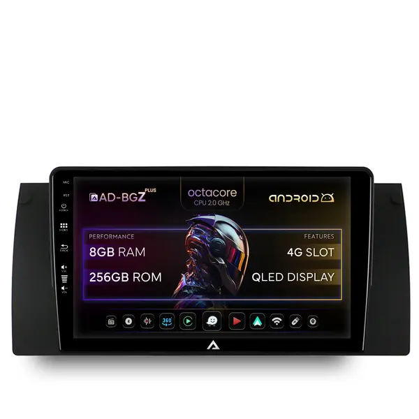 Navigatie BMW E39 E53 E38, Android, Z-Octacore 8GB RAM + 256GB ROM, 9 Inch - AD-BGZ9008+AD-BGRKIT396