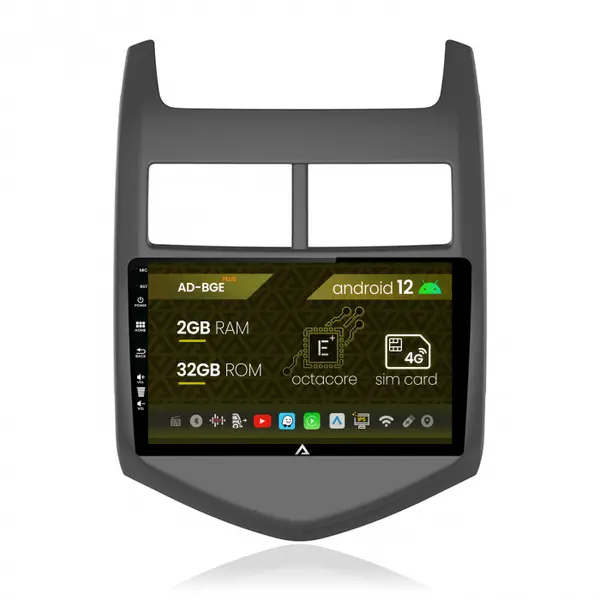 Navigatie Chevrolet Aveo 2 (2010-2015), Android 12, E-Octacore 2GB RAM + 32GB ROM, 9 Inch - AD-BGE9002+AD-BGRKIT239