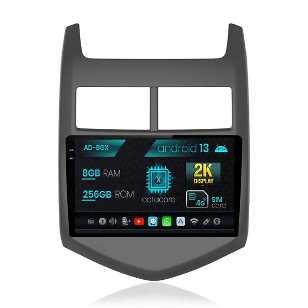 Navigatie Chevrolet Aveo 2 (2010-2015), Android 13, X-Octacore 8GB RAM + 256GB ROM, 9.5 Inch - AD-BGX9008+AD-BGRKIT239