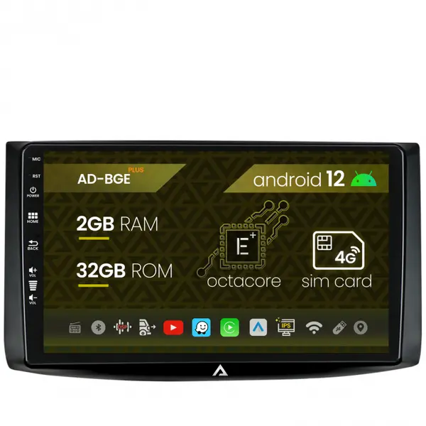 Navigatie Chevrolet Aveo (2006-2012), Android 12, E-Octacore 2GB RAM + 32GB ROM, 9 Inch - AD-BGE9002+AD-BGRKIT245