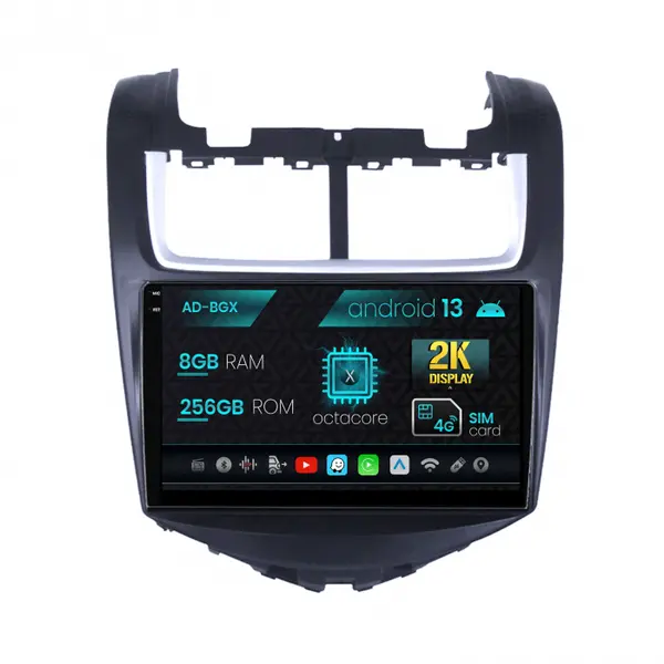 Navigatie Chevrolet Aveo (2014-2017), Android 13, X-Octacore 8GB RAM + 256GB ROM, 9.5 Inch - AD-BGX9008+AD-BGRKIT234