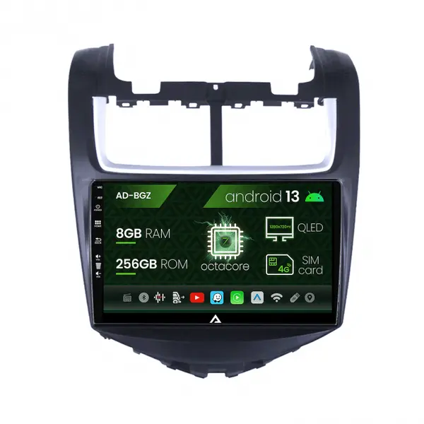 Navigatie Chevrolet Aveo (2014-2017), Android 13, Z-Octacore 8GB RAM + 256GB ROM, 9 Inch - AD-BGZ9008+AD-BGRKIT234