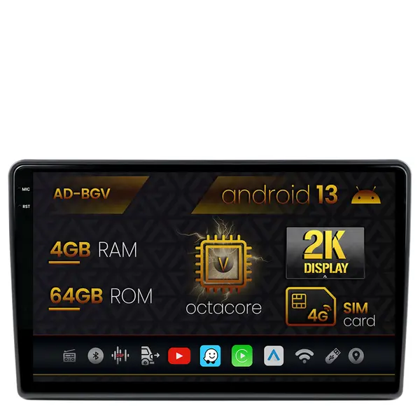 Navigatie Citroen Berlingo (2008-2019), Android, V-Octacore 4GB RAM + 64GB ROM, 9.5 Inch - AD-BGV9004+AD-BGR001UNI