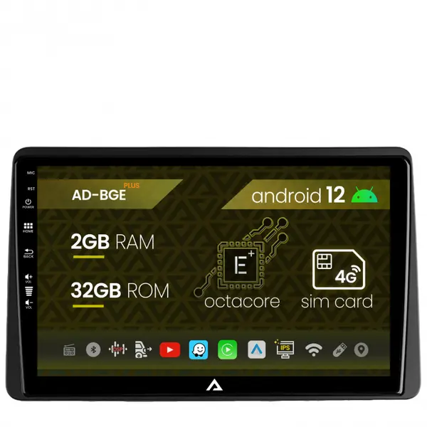 Navigatie Dacia Duster (2018-2021), Android 12, E-Octacore 2GB RAM + 32GB ROM, 10.1 Inch - AD-BGE10002+AD-BGRKIT374