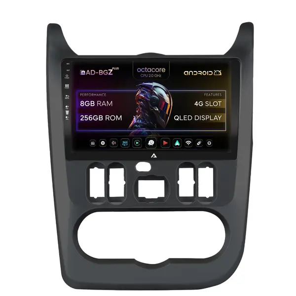 Navigatie Dacia Logan, Duster, Sandero (2009-2013), Android, Z-Octacore 8GB RAM + 256GB ROM, 9 Inch - AD-BGZ9008+AD-BGRKIT367B
