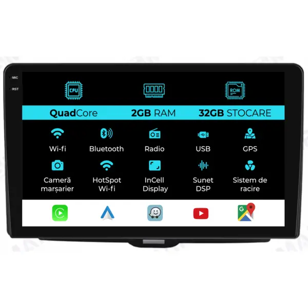 Navigatie Dedicata Alfa Romeo Giulietta (2010-2020), 9 Inch, 2Gb Ram, 32Gb Stocare, Android Auto, Carplay