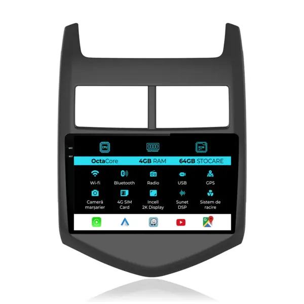 Navigatie Dedicata Chevrolet Aveo (2012-2014), 2K 4Gb Ram, 64Gb Stocare, Carplay