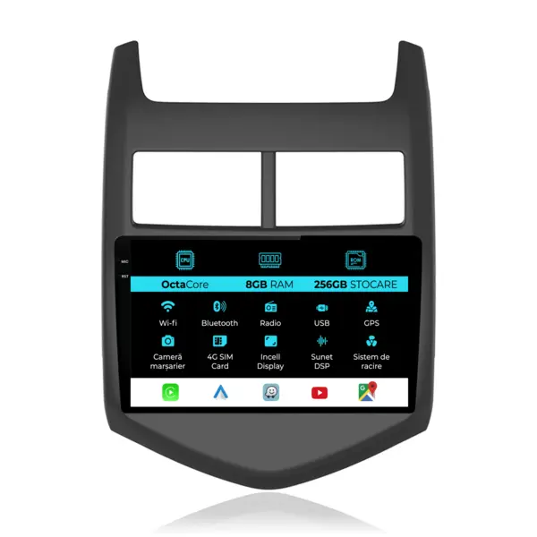 Navigatie Dedicata Chevrolet Aveo (2012 - 2014), 9 Inch, 8Gb Ram, 256Gb Stocare, Android Auto, Carplay