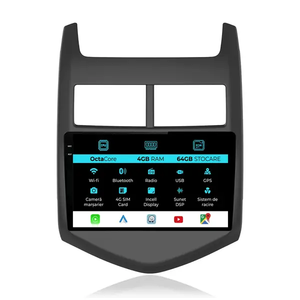 Navigatie Dedicata Chevrolet Aveo (2012-2014), 9Inch, 4Gb Ram, 64Gb Stocare, Carplay