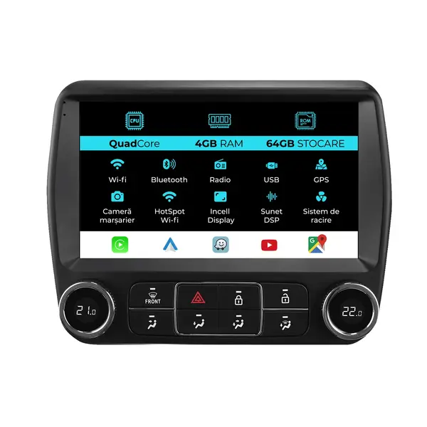 Navigatie Dedicata Chevrolet Camaro (2010-2015), QuadCore, 9 Inch, 4Gb Ram, 64Gb Stocare, Android Auto, Carplay