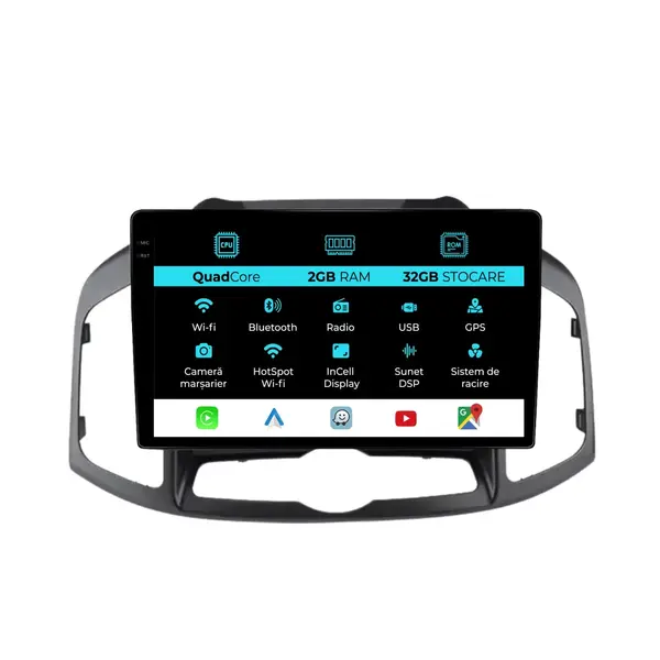 Navigatie Dedicata Chevrolet Captiva (2006 - 2011), 10 Inch, 2Gb Ram, 32Gb Stocare, Android Auto, Carplay