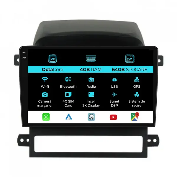 Navigatie Dedicata Chevrolet Captiva (2006-2011), 2K, 4Gb Ram, 64Gb Stocare, Carplay
