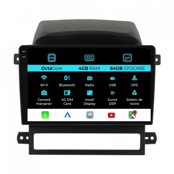 Navigatie Dedicata Chevrolet Captiva (2006-2011), 9Inch, 4Gb Ram, 64Gb Stocare, Carplay