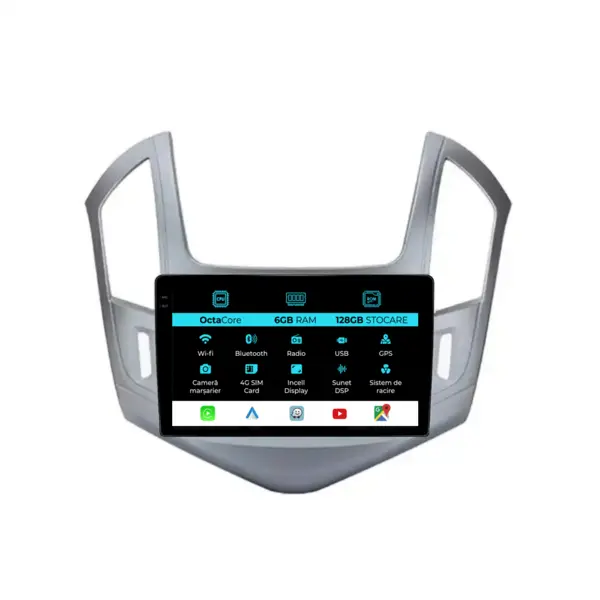 Navigatie Dedicata Chevrolet Cruze (2008-2015), 9 Inch, 6Gb Ram, 128Gb Stocare, Android Auto, Carplay
