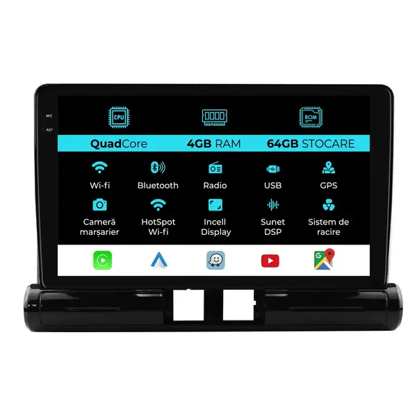 Navigatie Dedicata Citroen C3 Aircross I (2017-2023),QuadCore, 9Inch, 4Gb Ram, 64Gb Stocare, Carplay