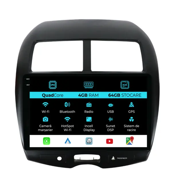 Navigatie Dedicata Citroen C4 AirCross (2012-2017),QuadCore, 10Inch, 4Gb Ram, 64Gb Stocare, Carplay