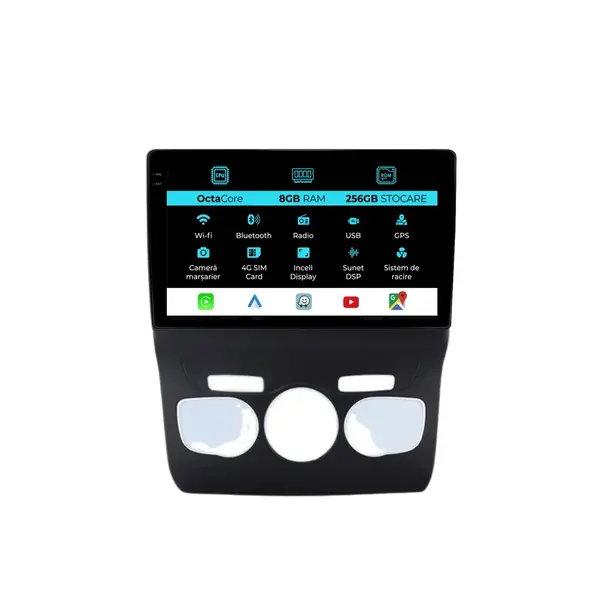 Navigatie Dedicata Citroen DS4 (2010 - 2018), 9 Inch, 8Gb Ram, 256Gb Stocare, Android Auto, Carplay