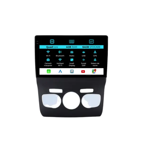 Navigatie Dedicata Citroen DS4 (2010 - 2018), QuadCore, 9 Inch, 4Gb Ram, 64Gb Stocare, Android Auto, Carplay