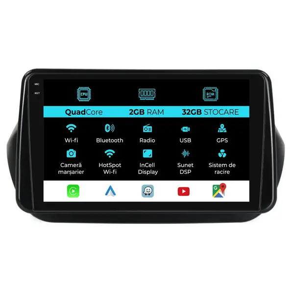Navigatie Dedicata Citroen Nemo (2008-2017), 9Inch, 2Gb Ram, 32Gb Stocare, Carplay