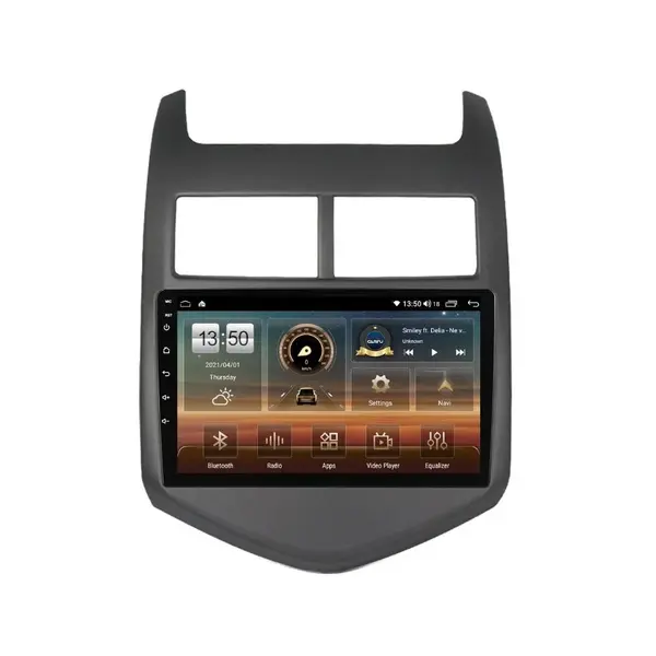 Navigatie dedicata cu Android Chevrolet Aveo 2011 - 2014, 4GB RAM, Radio GPS Dual Zone, Display HD QLED 9" Touchscreen, Internet Wi-Fi si slot SIM 4G, Bluetooth, MirrorLink, USB