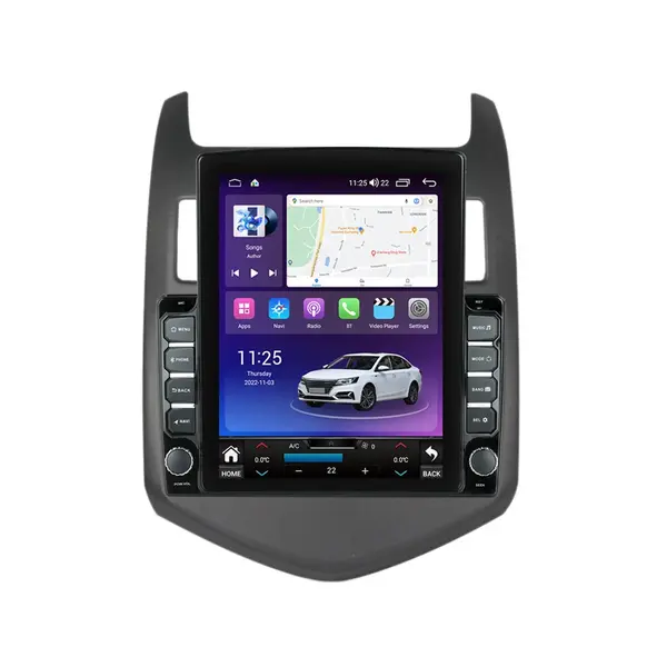 Navigatie dedicata cu Android Chevrolet Aveo 2011 - 2014, 8GB RAM, Radio GPS Dual Zone, Touchscreen IPS 9.7" HD tip Tesla, Internet Wi-Fi si slot SIM 4G, Bluetooth, MirrorLink, USB