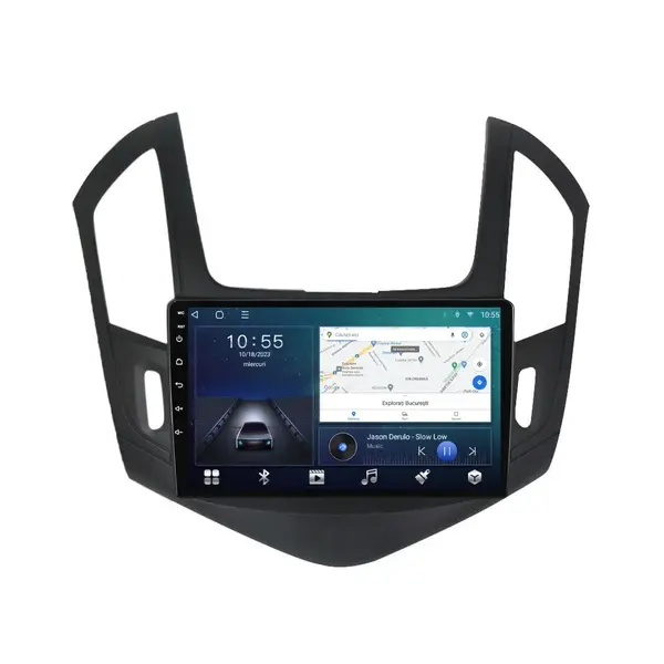 Navigatie dedicata cu Android Chevrolet Cruze 2013 - 2015, 2GB RAM, Radio GPS Dual Zone, Display HD QLED 9" Touchscreen, Internet Wi-Fi si slot SIM 4G, Bluetooth, MirrorLink, USB