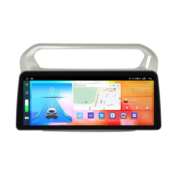 Navigatie dedicata cu Android Citroen C-Elysee 2012 - 2021, 4GB RAM, Radio GPS Dual Zone, Display QLED 12.3" Touchscreen, Internet Wi-Fi si slot SIM 4G, Bluetooth, MirrorLink, USB