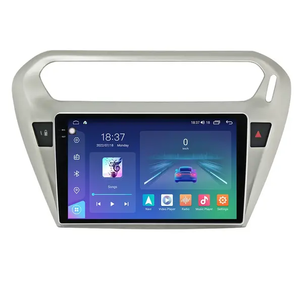 Navigatie dedicata cu Android Citroen C-Elysee 2012 - 2021, 4GB RAM, Radio GPS Dual Zone, Display 2K QLED 9.5" Touchscreen, Internet Wi-Fi si slot SIM 4G, Bluetooth, MirrorLink, USB