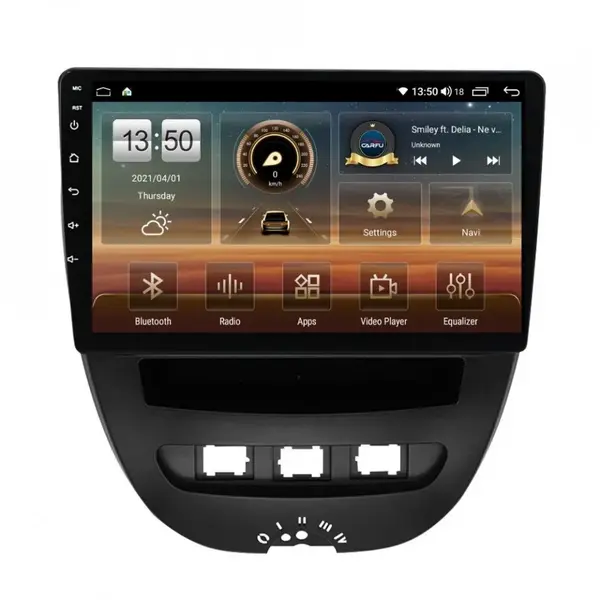 Navigatie dedicata cu Android Citroen C1 I 2005 - 2014, 8GB RAM, Radio GPS Dual Zone, Display HD QLED 10" Touchscreen, Internet Wi-Fi si slot SIM 4G, Bluetooth, MirrorLink, USB