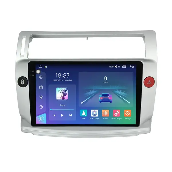 Navigatie dedicata cu Android Citroen C4 I 2004 - 2009, 4GB RAM, Radio GPS Dual Zone, Display 2K QLED 9.5" Touchscreen, Internet Wi-Fi si slot SIM 4G, Bluetooth, MirrorLink, USB