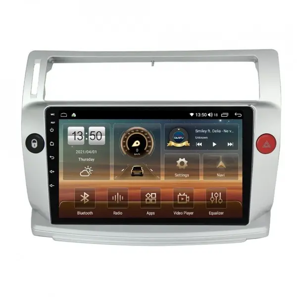 Navigatie dedicata cu Android Citroen C4 I 2004 - 2009, 6GB RAM, Radio GPS Dual Zone, Display HD QLED 9" Touchscreen, Internet Wi-Fi si slot SIM 4G, Bluetooth, MirrorLink, USB