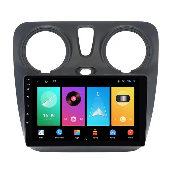 Navigatie dedicata cu Android Dacia Dokker dupa 2012, 1GB RAM, Radio GPS Dual Zone, Display HD IPS 9" Touchscreen, Internet Wi-Fi, Bluetooth, MirrorLink, USB