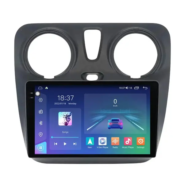 Navigatie dedicata cu Android Dacia Dokker dupa 2012, 4GB RAM, Radio GPS Dual Zone, Display 2K QLED 9.5" Touchscreen, Internet Wi-Fi si slot SIM 4G, Bluetooth, MirrorLink, USB