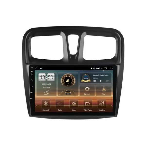 Navigatie dedicata cu Android Dacia Logan II 2012 - 2020, 8GB RAM, Radio GPS Dual Zone, Display HD QLED 10" Touchscreen, Internet Wi-Fi si slot SIM 4G, Bluetooth, MirrorLink, USB