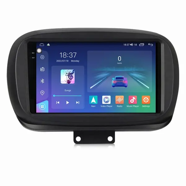 Navigatie dedicata cu Android Fiat 500X dupa 2014, 4GB RAM, Radio GPS Dual Zone, Display 2K QLED 9.5" Touchscreen, Internet Wi-Fi si slot SIM 4G, Bluetooth, MirrorLink, USB