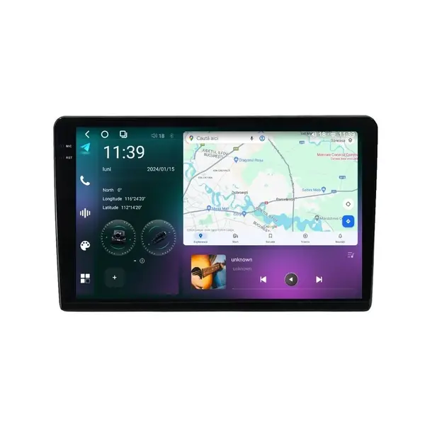 Navigatie dedicata cu Android Fiat Panda 2003 - 2012, 12GB RAM, Radio GPS Dual Zone, Display 2K QLED 9.5" Touchscreen, Internet Wi-Fi si slot SIM 4G, Bluetooth, MirrorLink, USB