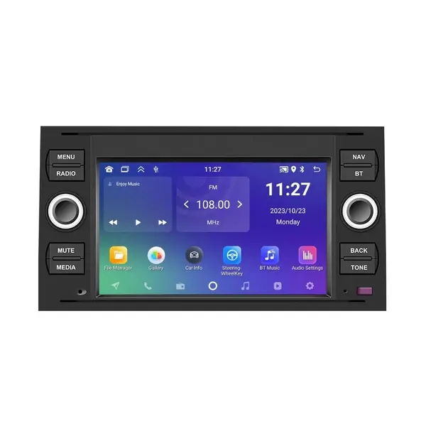 Navigatie dedicata cu Android Ford Focus II 2004 - 2007, negru, 2GB RAM, Radio GPS Dual Zone, Display HD IPS 7" Touchscreen, Internet Wi-Fi, Bluetooth, MirrorLink, USB